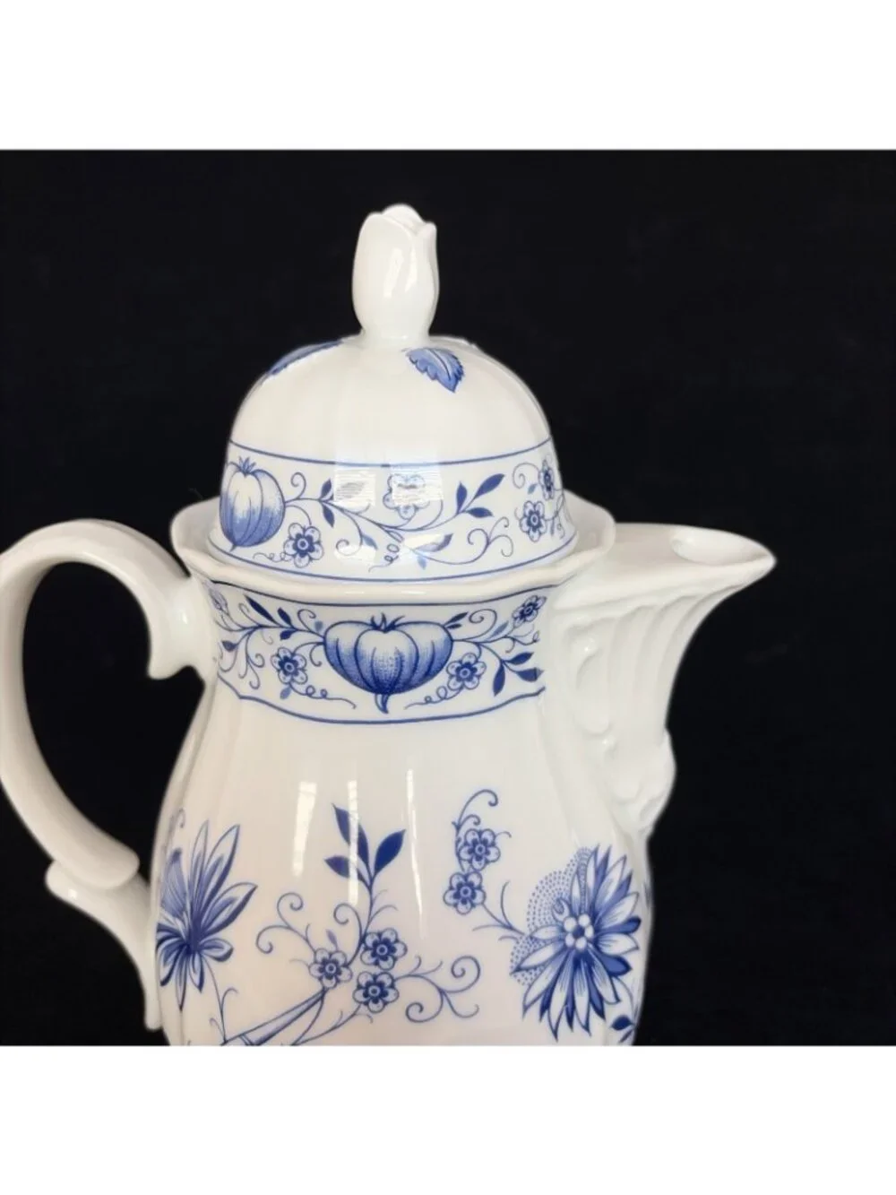 Vintage Retsch Bavaria Germany Blue Onion Porcelain Tea Coffee Pot Lid 9.5in